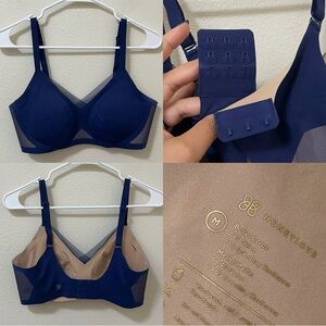 •HONEYLOVE• CrossOver Bra Navy Blue Mesh Wireless